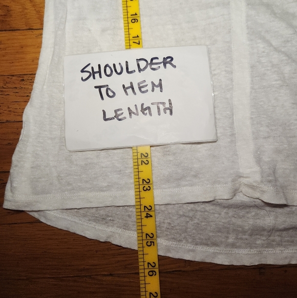 5/$100 SALE - MAJESTIC FILATURES Paris 100% Linen White Short Sleeve Top - Picture 7 of 7